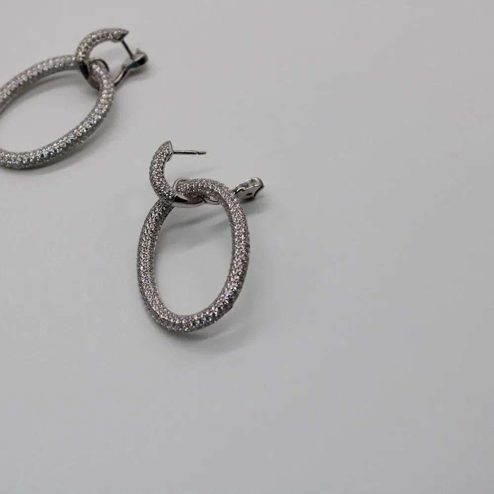 Sterling Silver oval hoop earrings